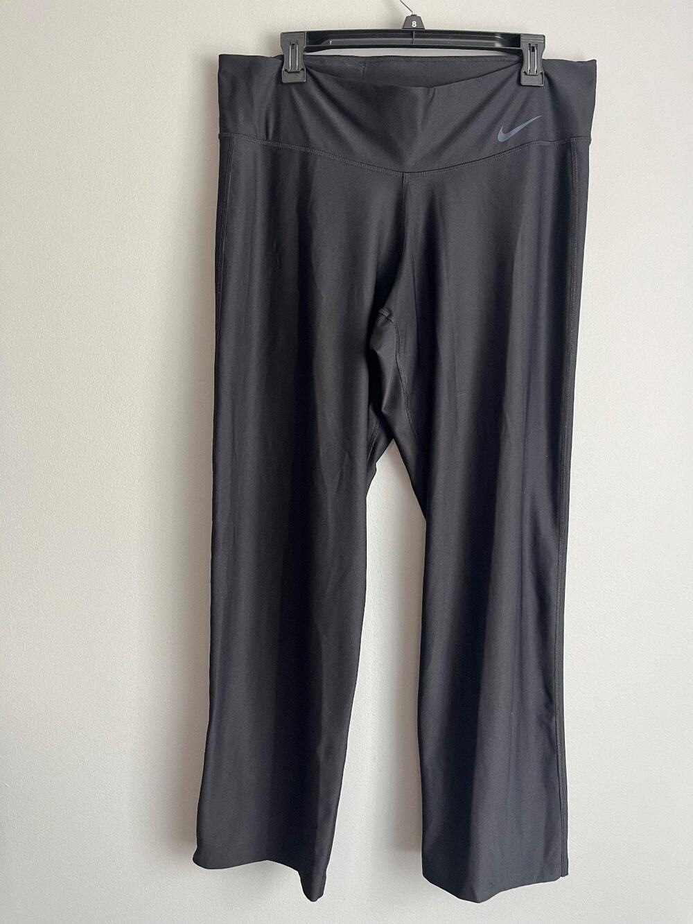 Nike Dri-Fit Women's 1X Black Straight Leg Athletic Pants Recycled Stretch Gym